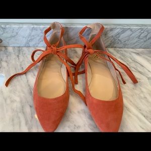 Vince Camuto blush ankle tie flats